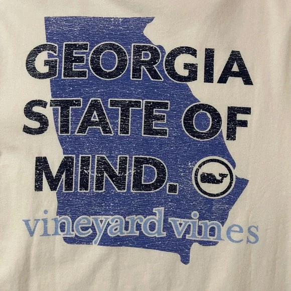 Vineyard Vines Mens Georgia State of Mind Long Sleeve Pocket Tee T Shirt Medium - Picture 6 of 8